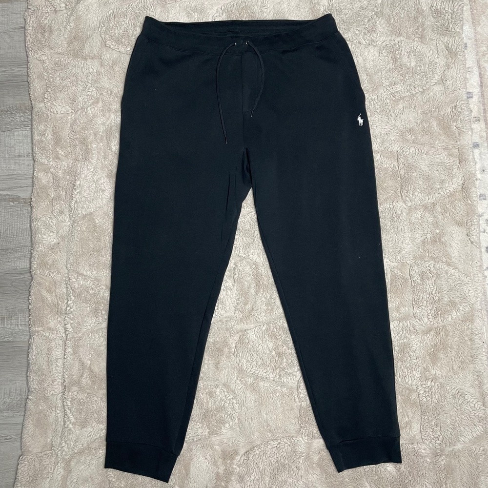 Polo Ralph Lauren Mens XLT Black Double Knit Jogger Sweatpants Big and Tall